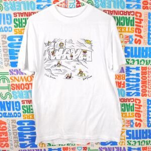 Vintage 80s WAVM 91.7 Radio T Shirt Size XL Keith Haring Style Graphic Maynard